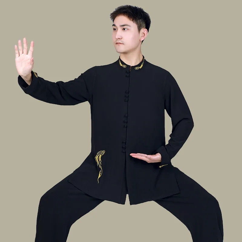 Premium Embroidered Tai Chi Suit Women Men Spring/Autumn Martial Arts Group Performance Costume Lightweight Training Uniform for