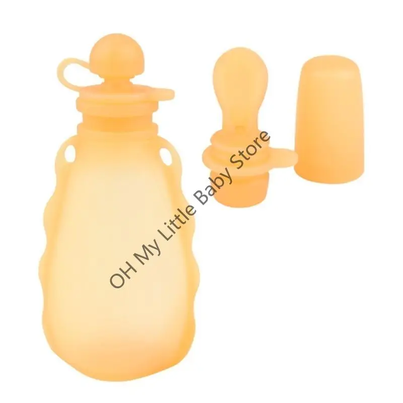 حقيبة تنظيم الطعام من السيليكون متعددة الأغراض M76C، حقيبة تعبئة الطعام التكميلي للأطفال الرضع، موزع الحليب المهروس