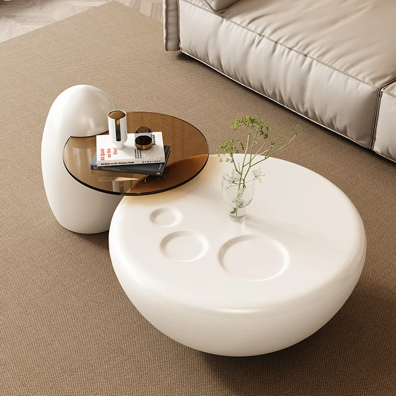 

Aesthetic Round Coffee Tables Luxury Floor Italian Retro Coffee Tables Sofa Side European Stolik Kawowy Living Room Decorations