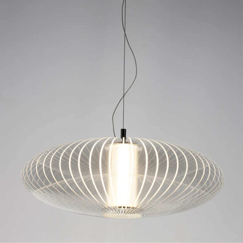 Modern Pendant Lamp Oval Round Transparent Refraction LED Pendant Lamp Hotel Farmhouse Hanging Light