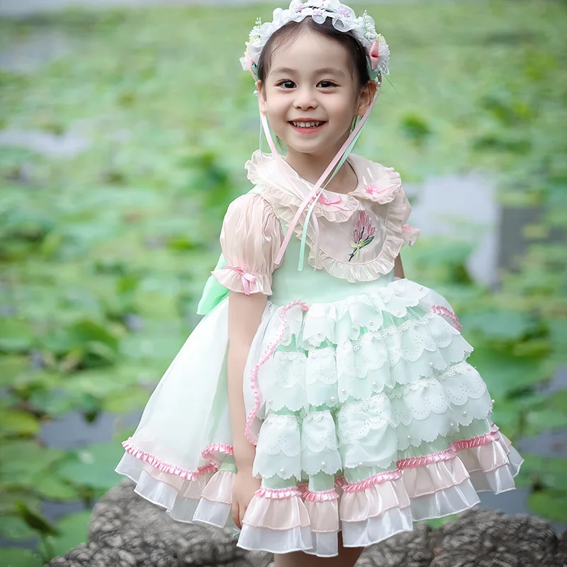 Kids Dress for Girls Baby Lolita Birthday Party Dress Baby Wedding Dress Princess Vestidos Summer Lace Costume for Girl Dresses