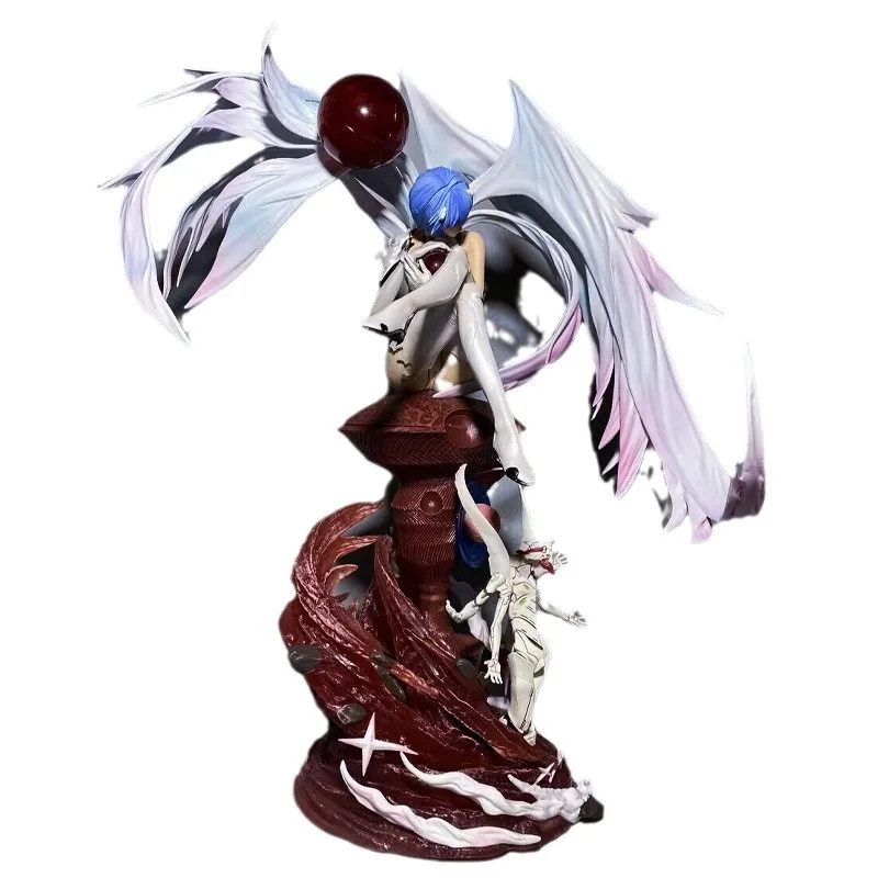 46cm NEON GENESIS EVANGELION Angel Ayanami Rei Action Figures Double Headed Eagle EVA Statue Toy  Model Ornament Gift Collection