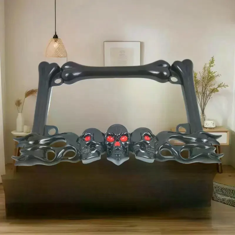 Skull Head Plastic Sport License Plate Frame For Motorcycle Scooters Skull Head Accessory Decoration