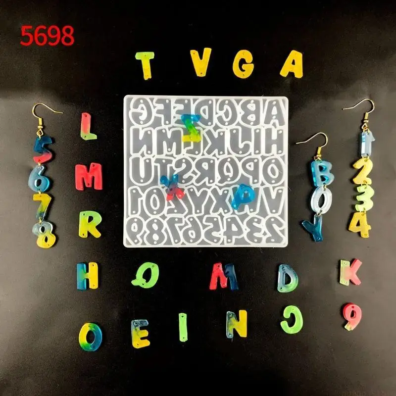 

31BF DIY художественные промыслы буквы и цифры серьги-капельки УФ кристаллическая смола эпоксидная форма DIY алфавит серьги