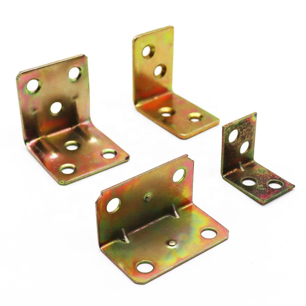 Custom CNC machined adjustable 90-degree angle bracket with universal slotted L-shaped corner brace for furniture fixing.