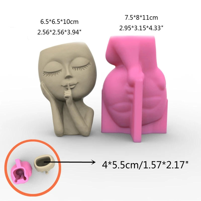 Concrete Flower Pots Molds for Doll Silicone Planter Mold Cement Clay Molds