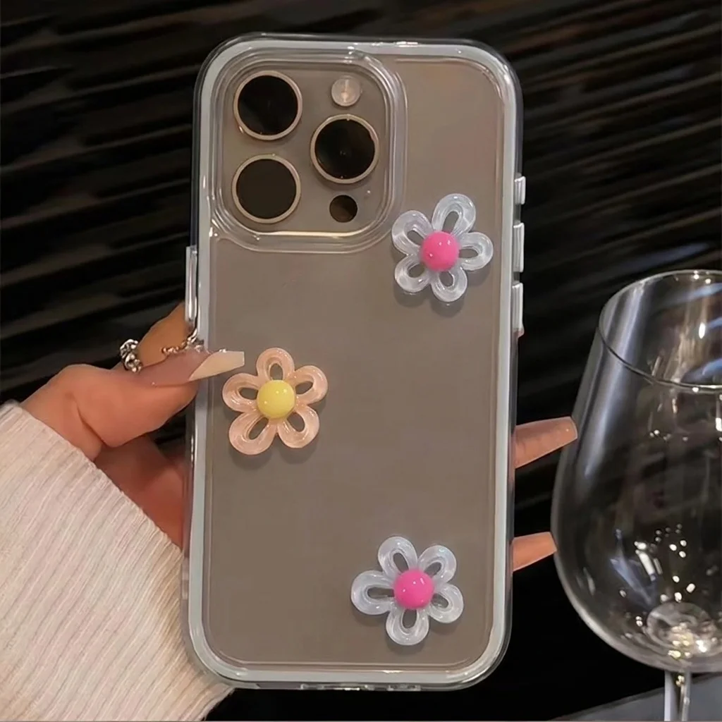 Blaue 2-in-1-Handyhülle mit 3D-DIY-Blumenmuster für Samsung Galaxy A57 A55 A37 5G S25 S24 S23 Plus S26 S25 S24 S23 Ultra FE 5G Cover – Detail 4