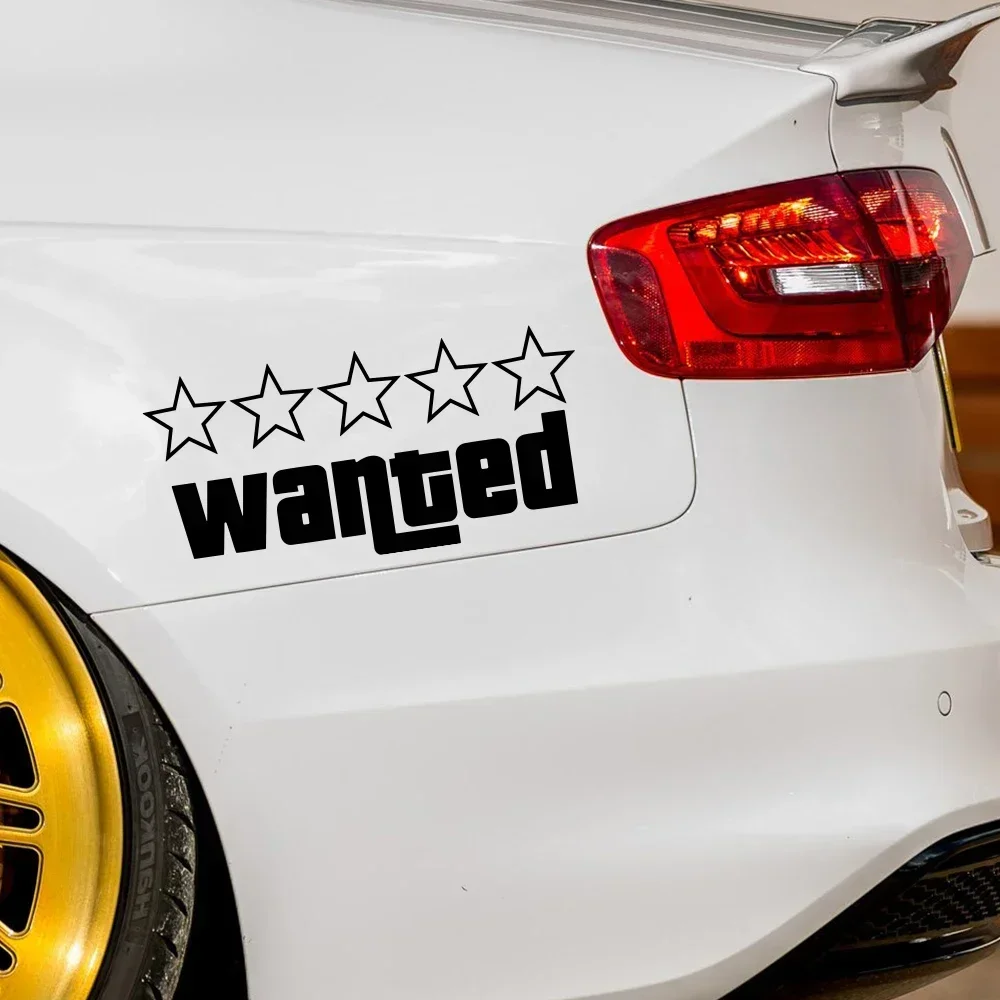 1PC Wanted Car Funny Stickers Auto Vinyl Decals for Car Bumper Windows Motorcycle Laptop Walls Self-adhesive Auto Accessories