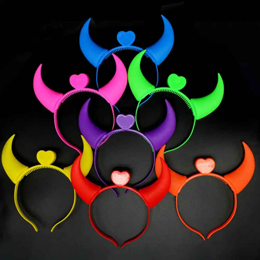 Lovely Hair Hoop  Horns Pattern Eco-Friendly Hair Clasp  LED Flashing Headband