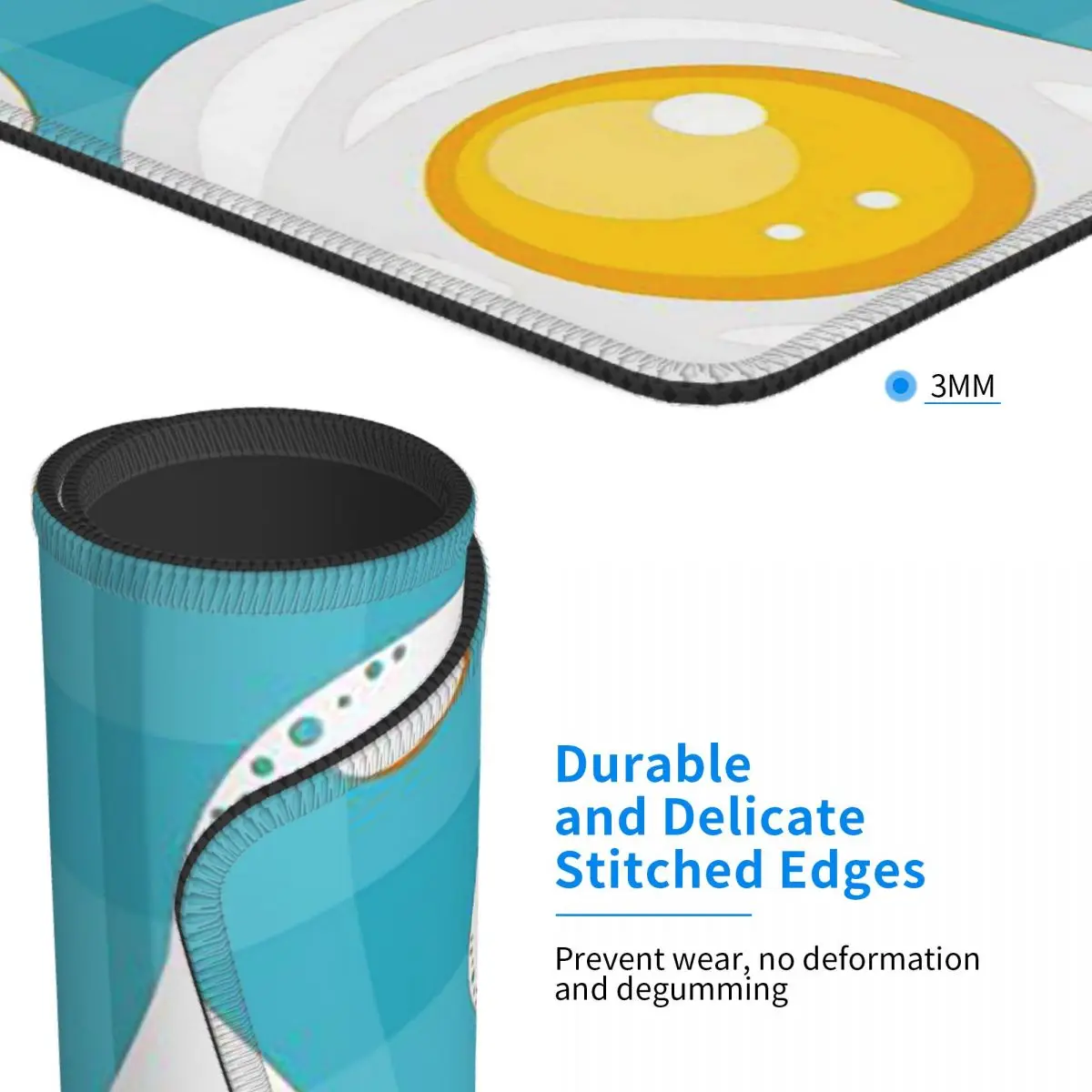 Alfombrilla de ratón Kawaii Fried Egg, alfombrilla para teclado de ordenador, alfombrilla para ratón, alfombrilla para escritorio de PC para juegos, alfombrillas para mesa de oficina