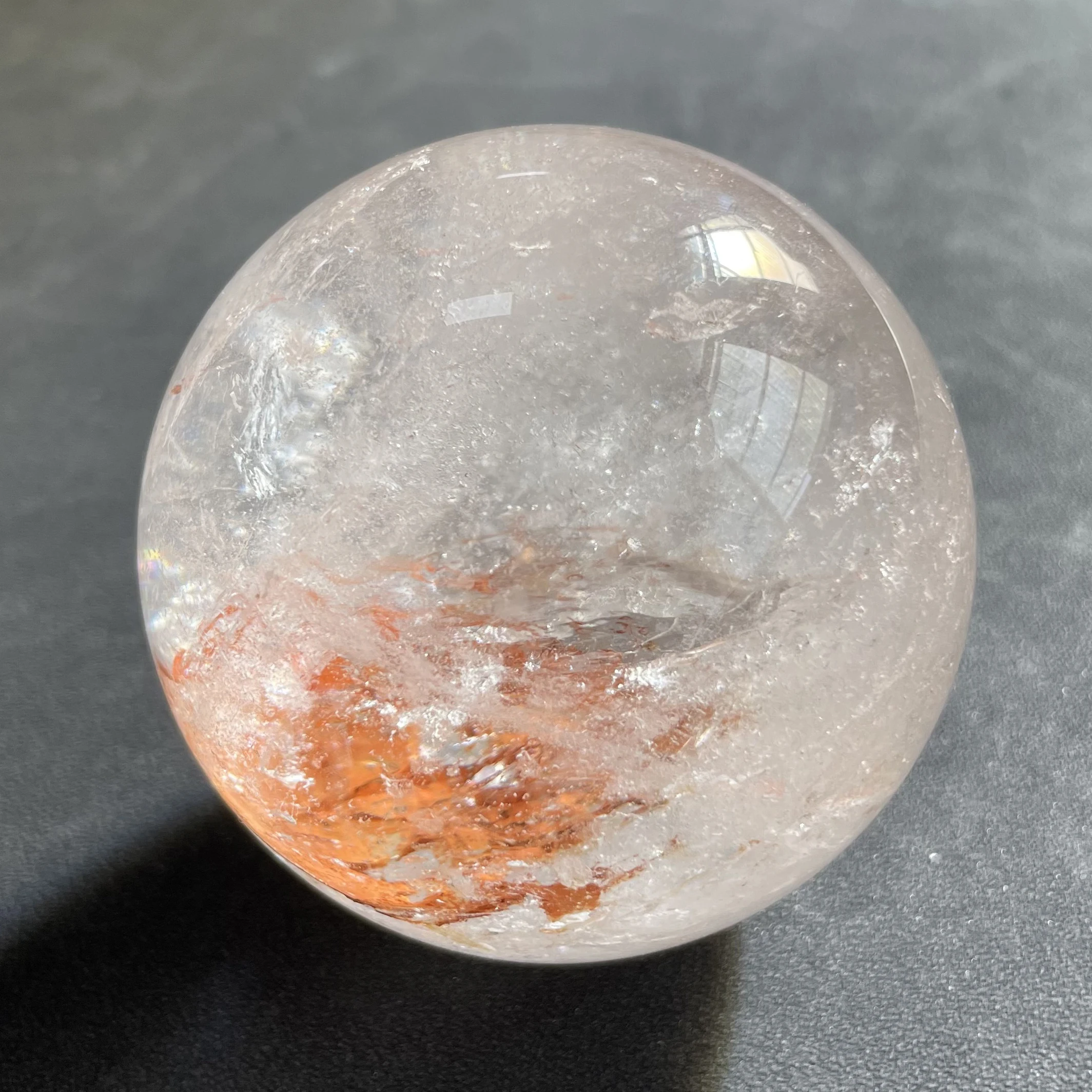 476g Natural Stone Clear Quartz Crystal Ball Rainbow Quartz Sphere Polished Rock Reiki Healing B49