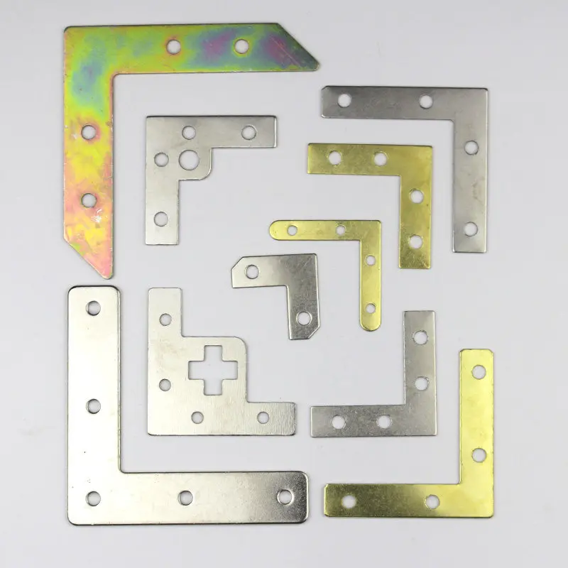 5PCS Large L-type Corner Code Triangle Iron 4-hole Photo Frame Connection Hardware Accessories Right Angle Fixing Plate