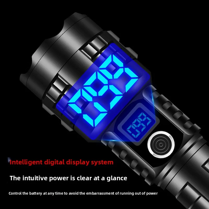 Outdoor Hiking And Camping Trip Type-C Rechargeable Smart Monitor With Output Safety Hammer LED Flashlight Waterproof