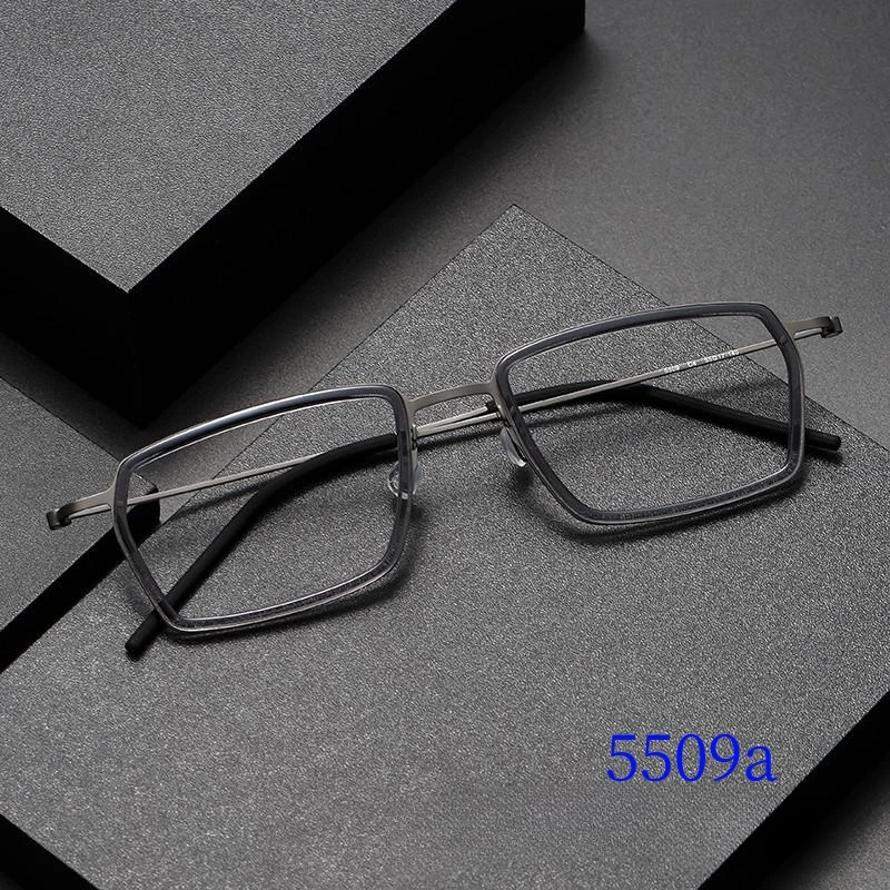 5509a No Screw Rectangle Denmark Reading Glasses For Men Super Light Titanium Optical Business Prescription Male Glasses Frame