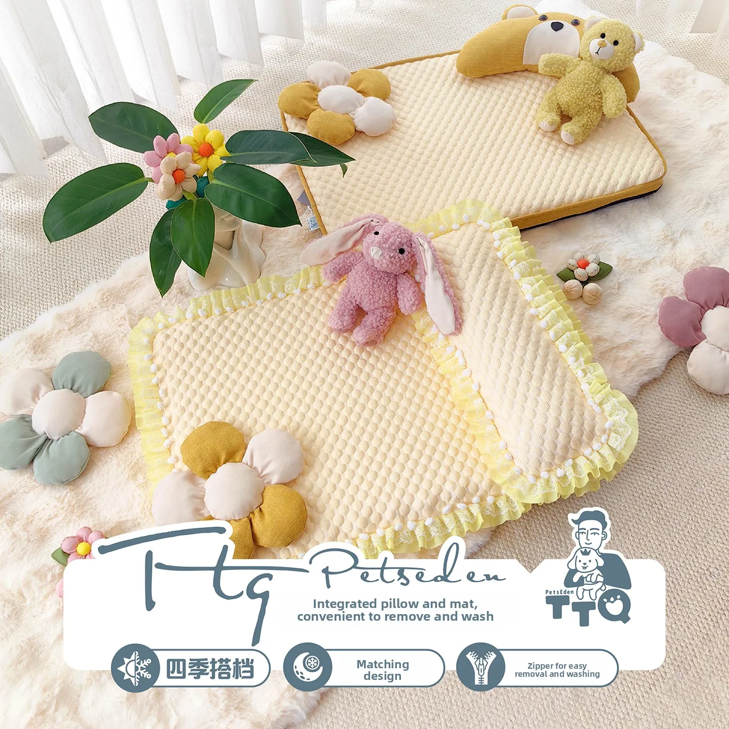 

Good Night Moon Bear Original Design Pet Sp Mat Cooling Summer Pad Detachable Ice Bean Bean Dog Cooling Mat Pad