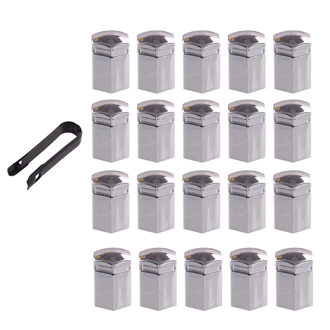 Silver 20Pcs/set Wheel Nut Bolts Covers Caps Fit For Vauxhall Opel Plastic 17mm