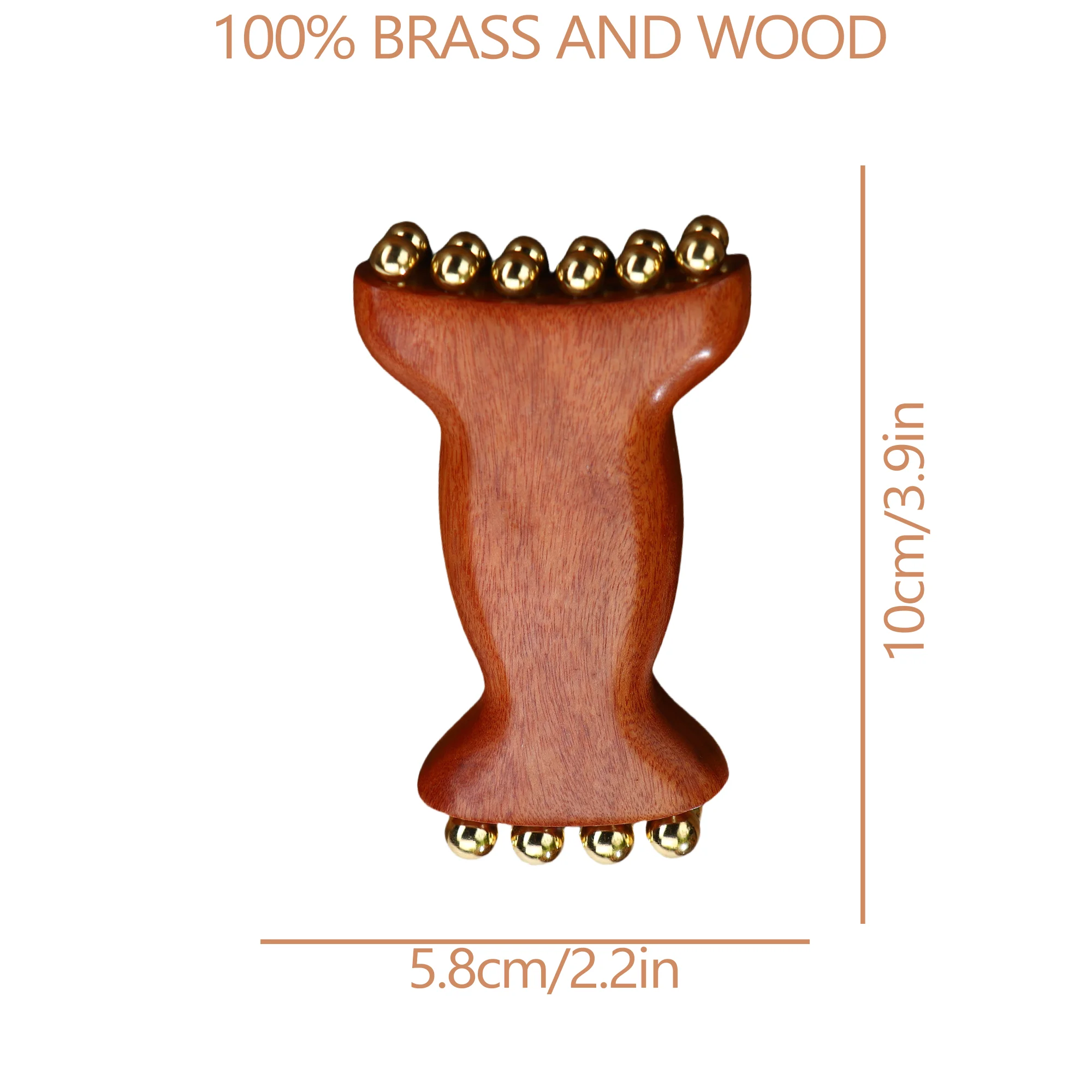 Meridians Massage Comb Copper Sandalwood Meridians Fine Tooth Comb Needling Guasha Scalp Massage Brush Relax Body Massager