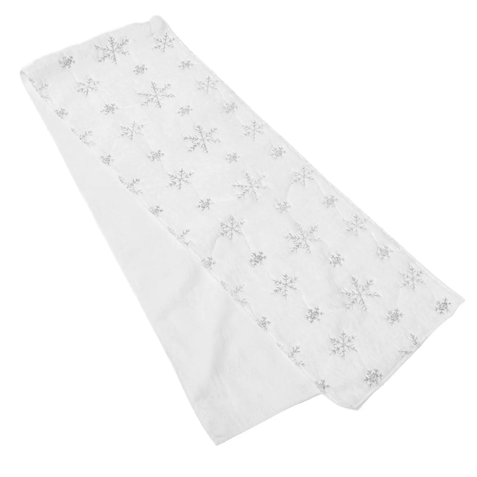 Holiday Table Runner with Sparkling Snowflake Sequins Soft Premium Fabric Table Decor for Indoor Dining Kitchen