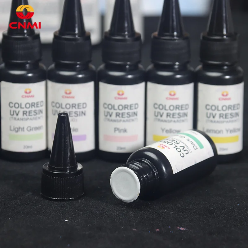 20g 11-Colors Transparent Color UV Resin Set Odorless Low-Shrinkage UV Colored Resin Vibrant Colors Specially Formulated for DIY