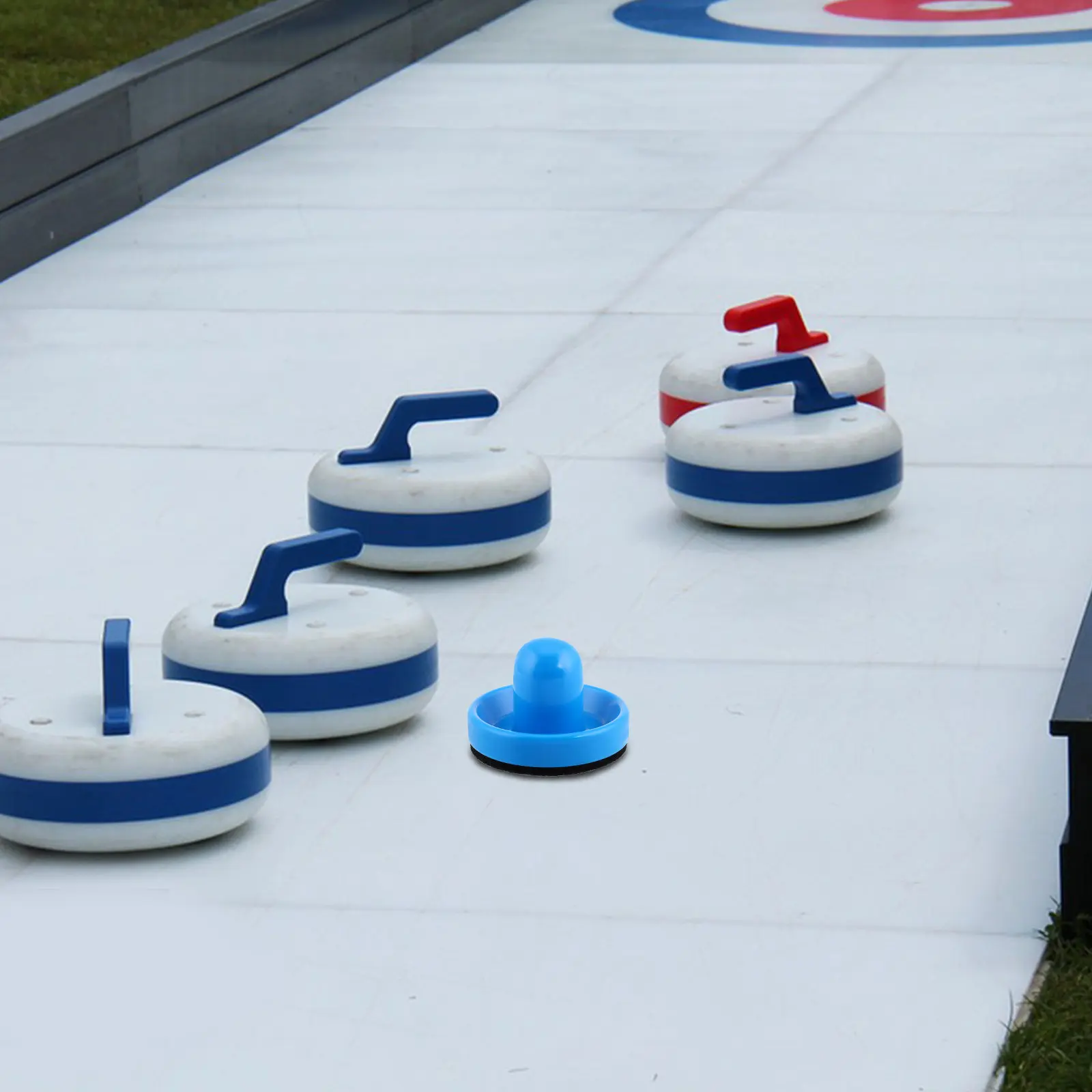 

Air Hockey Game Pusher Set with Ergonomic Handle and Ultra-Smooth Bottom Pad Ideal for Replacement on Standard Tabletop Systems
