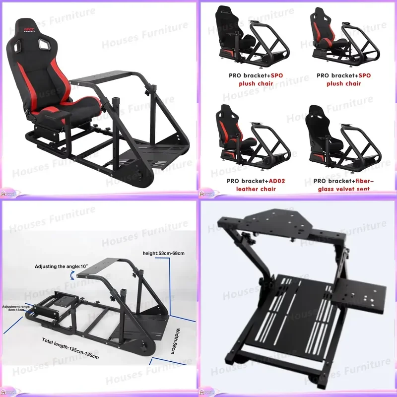 210 Racing Simulator Cockpit Chair PS4 Driving Game Seat Steering Wheel Stand Gaming Rig Ergonomic Bucket Seat for PC Xbox