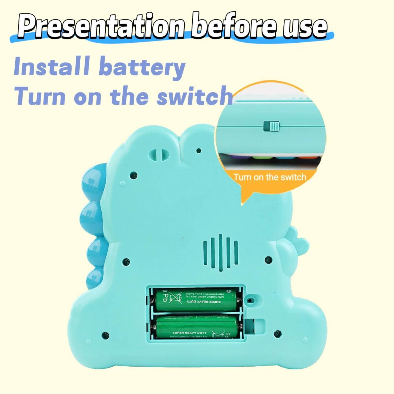 لطيف يونيكورن الطوقان ديناصور على شكل لوحة المفاتيح الإلكترونية للأطفال ABS المواد التعليم المبكر ألعاب التنوير الموسيقية للجنسين #2