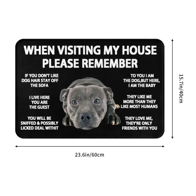 Staffordshire Bull Terrier Doormat Non-Slip Kitchen Bath Mat Bedroom Balcony Floor Door Entrance Carpet Rug