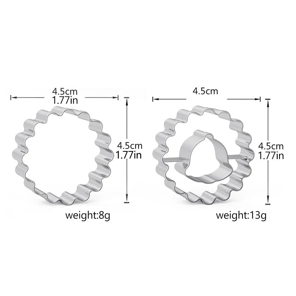 9Pcs/Set Christmas Cookie Cutter Set Xmas Tree Gingerbread Snowflake Shape Biscuit Mould Heart Round Shortbread Cookie Cutter