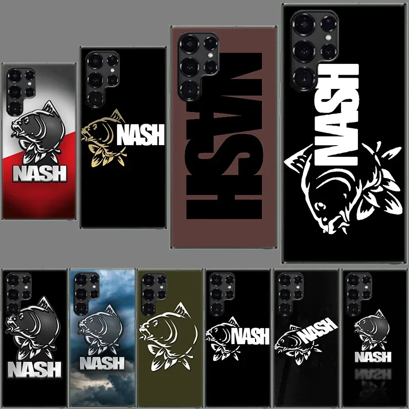 Nash Fishing Logo Clear Case for Samsung Galaxy S24 S23 S22 Ultra S21 S20 FE TPU Capa Phone Cases S10 5G S9 S8 Plus S10e S7 Cove