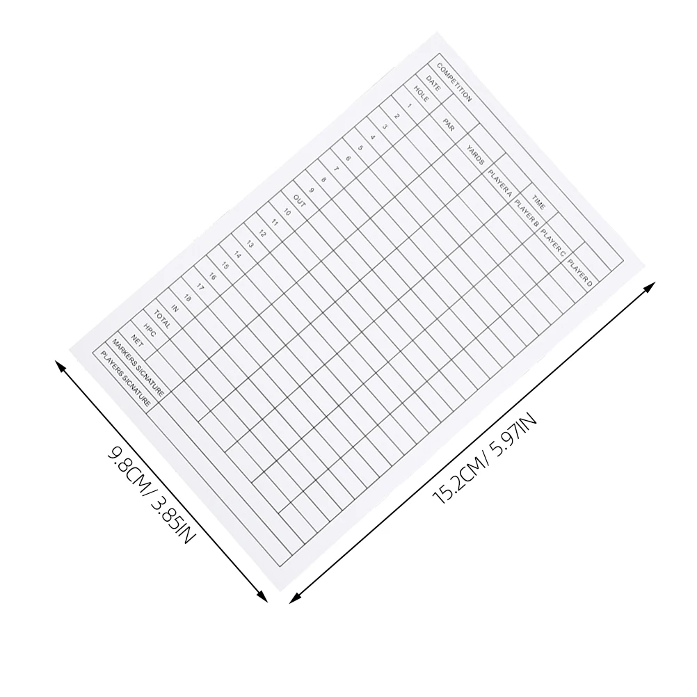 10 قطعة بطاقات تسجيل نقاط الجولف سميكة المغلفة ورقة موثوقة حفظ النتائج ورقة للرياضة الحدث المنافسة لوازم الغولف #1