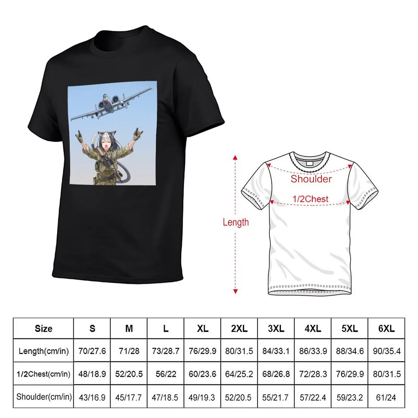 CAT GIRL A-10 THUNDERBOLT _quot_BRRRT_quot_ T-Shirt custom shirt baggy shirts men workout shirt