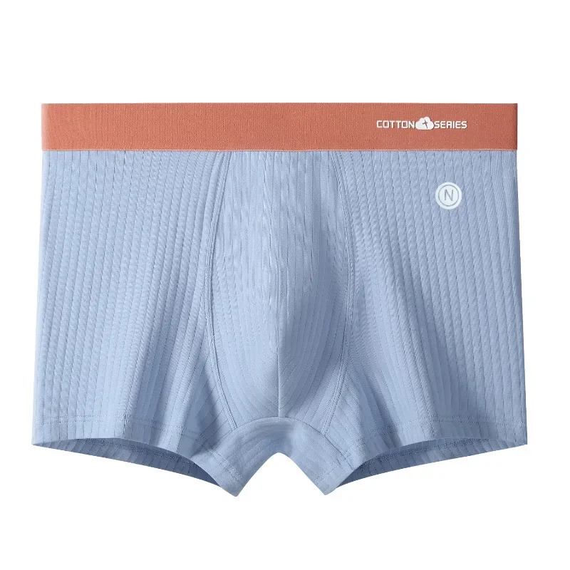 A2408 Calzoncillos tipo bóxer 100% algodón para hombre, ropa interior transpirable de talla grande, calzoncillos de moda