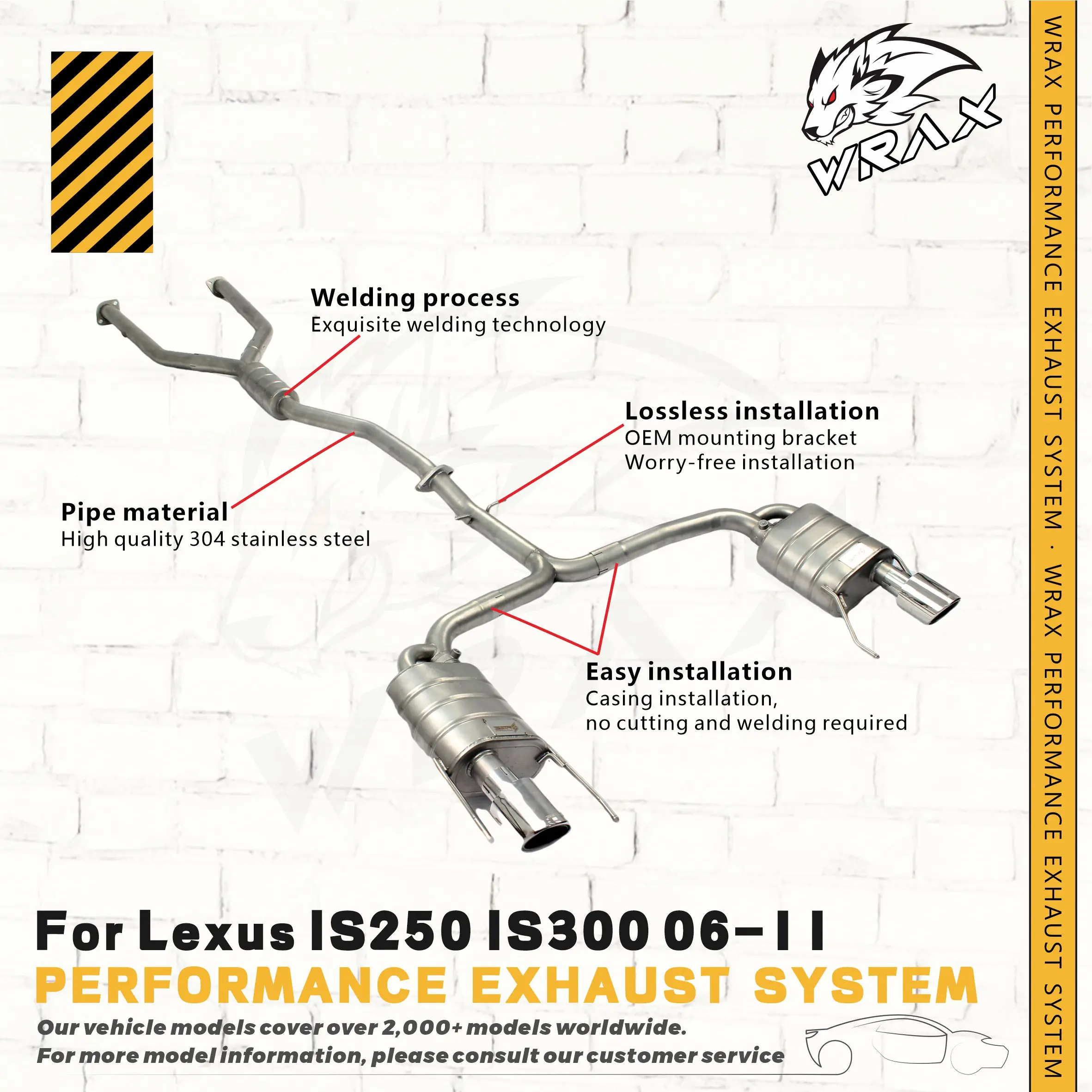 

Выхлопная система с клапаном Catback для Lexus IS250 IS300 2006-2011 гг. | Нержавеющая сталь 304 с глушителем | Обновление спортивных звуковых выступлений