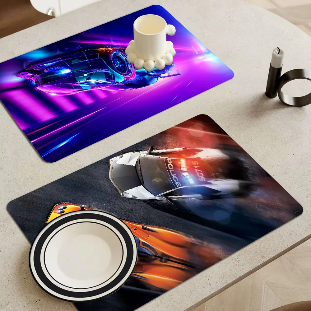 

Need For Speed Printed Dish Drying Mat Super Absorbent Coffee Drain Pad Tableware Quick Dry Rug Kitchen Dinnerware Placemat