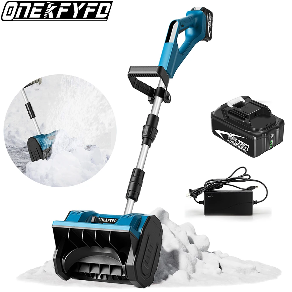 

Cordless Snow Shovel Lithium 18v Battery Electric Snow Blower with Adjustable Telescopic Pole Fit Patio Deck Driveway