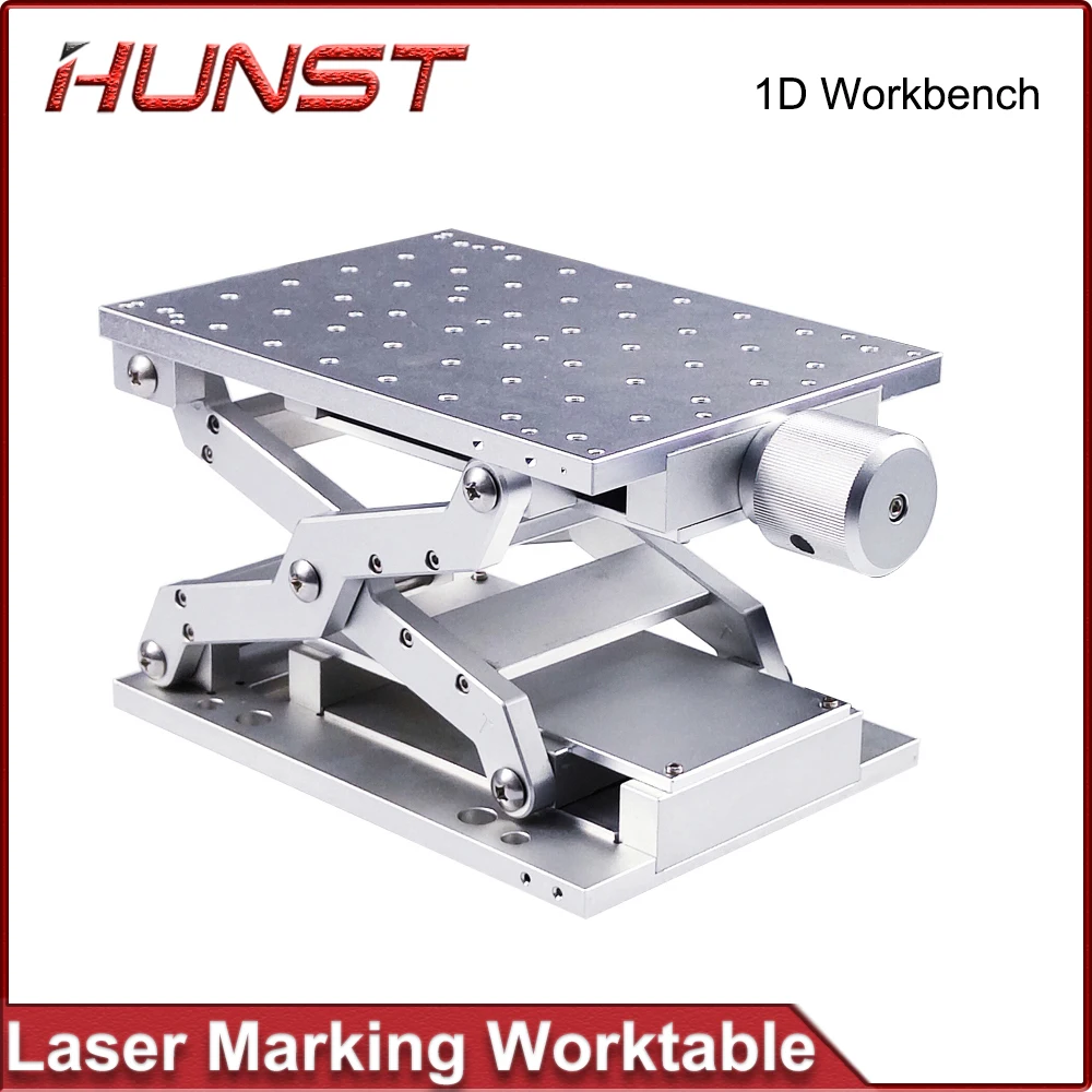 HUNST Desktop Portable Table 1D Mobile Table 210x150x85mm for Manual Lifting Platform for Laser Marking Machine