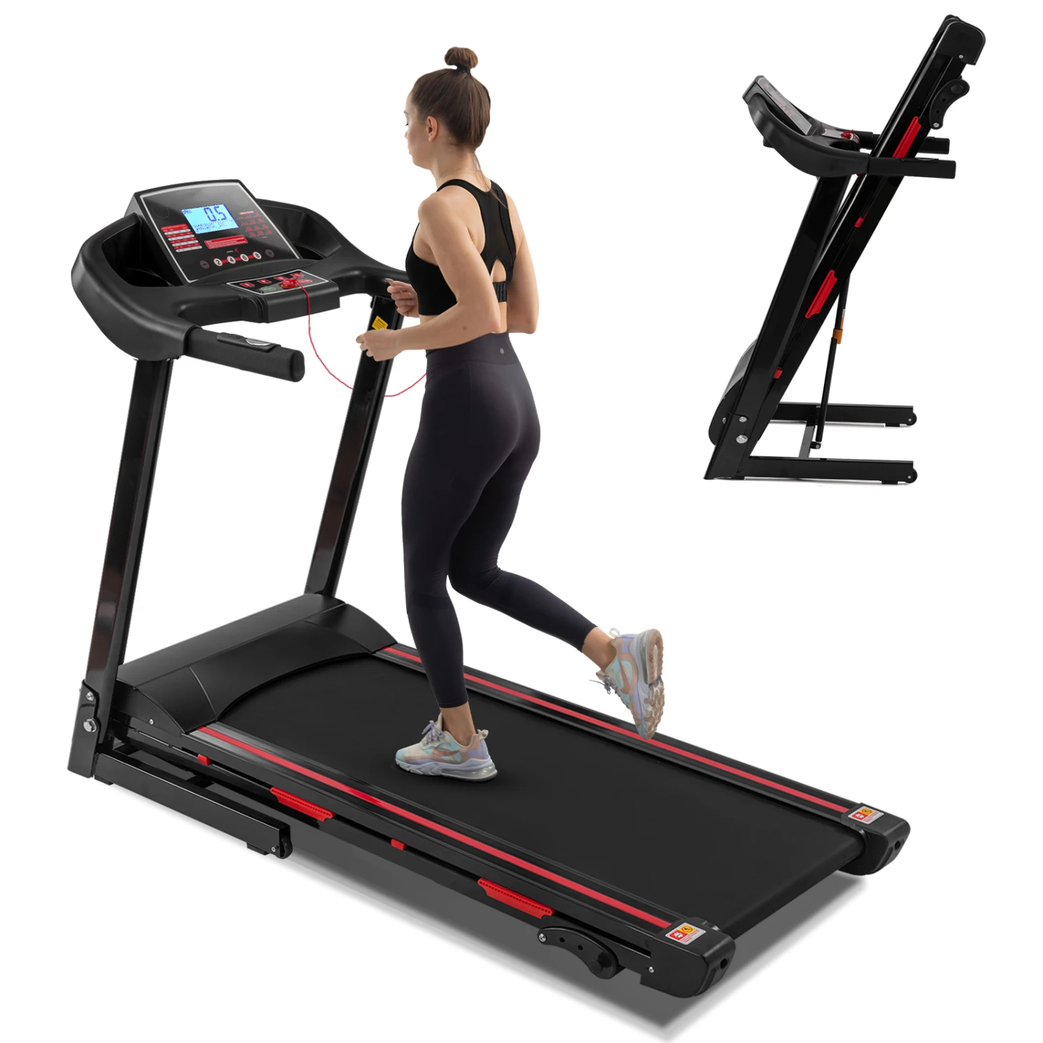 FYC Folding Treadmill for Home - 330 LBS Weight Capacity Running Machine with Incline/Bluetooth, 3.5HP 16KM/H Max Speed Foldable