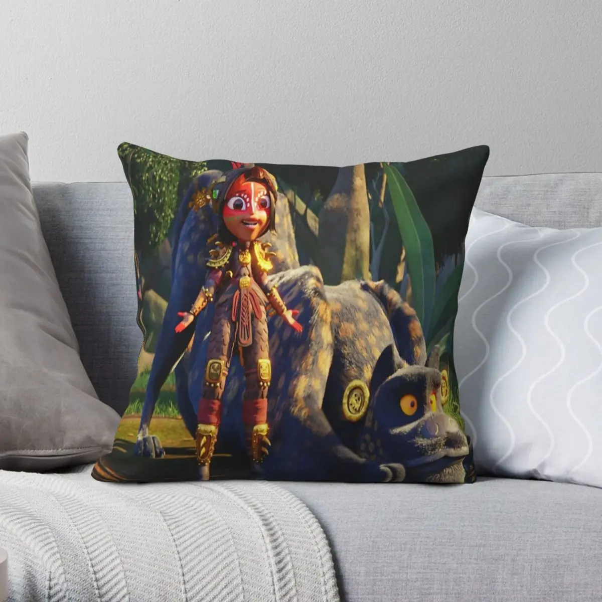 

Maya And The Three Square Pillowcase Polyester Linen Velvet Creative Zip Decorative Throw Pillow Case Bed Cushion Cover