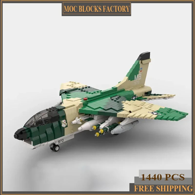 

Military Model Moc Building Bricks 1:35 A-7D Corsair II Fighter Technology Modular Blocks Gifts Christmas Toys DIY Sets Assembly