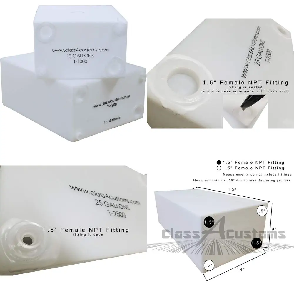 Tanques de agua duales para RV: paquete combinado fresco de 10 galones y gris de 13 galones |   Soluciones de almacenamiento de agua para vehículos recreativos