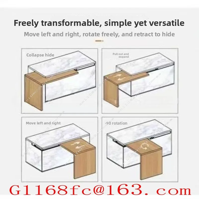 360Rotating Island Slide Stretch Middle Guide Translation Stretch Lengthening Dining Table Push Pull Dining Table Telescopic