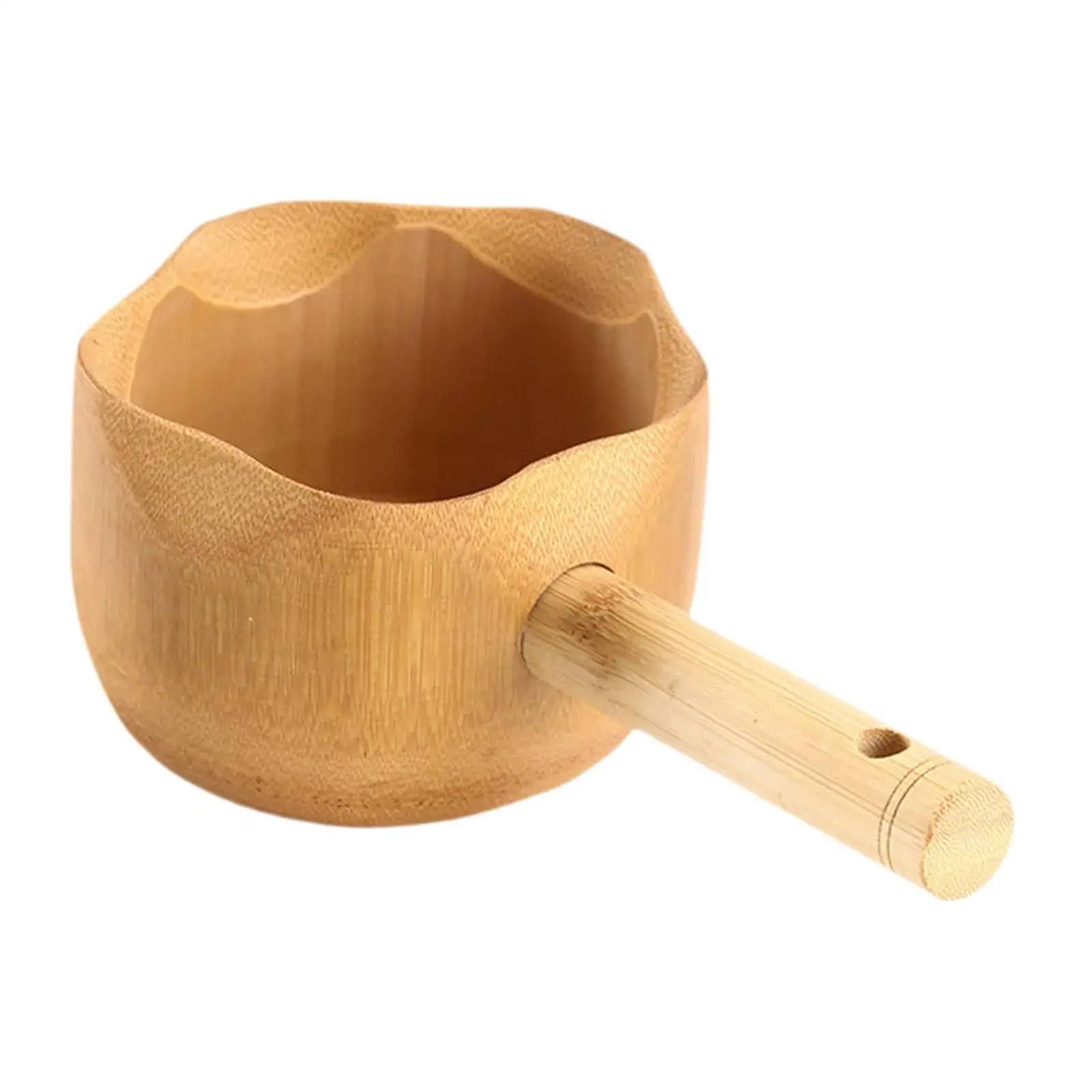 

Bamboo Water Ladle Scoop Diameter 12cm Lightweight for Hotels, Restaurants Portable Versatile Tea Portioning Spoon