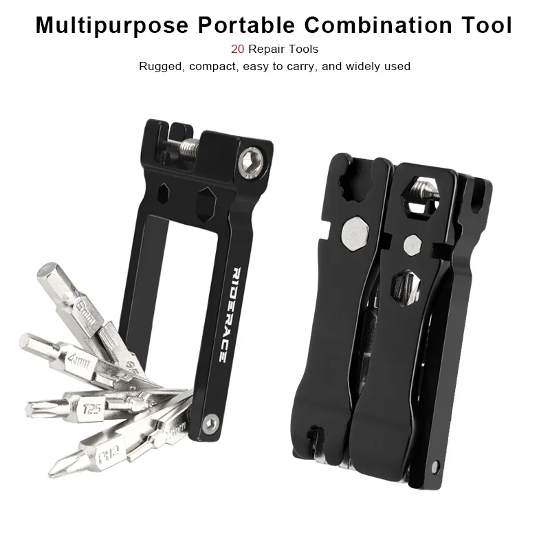 RIDERACE Bicycle Hex Spoke Wrench Foldable Multi Function Repair Tool Kit MTB Chain Cutter Mountain Road Cycle Bike Screwdriver