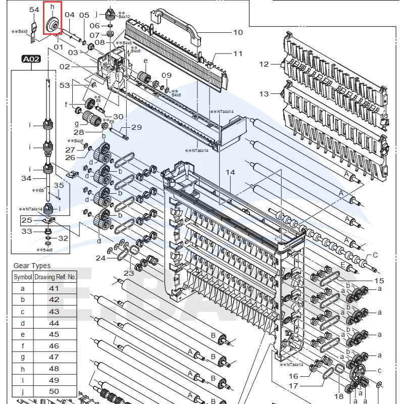 350/550/570 34B7499822 Slot Rack Connecting Gear Color Photo Processor Transmission Printing Machine Replacement Parts