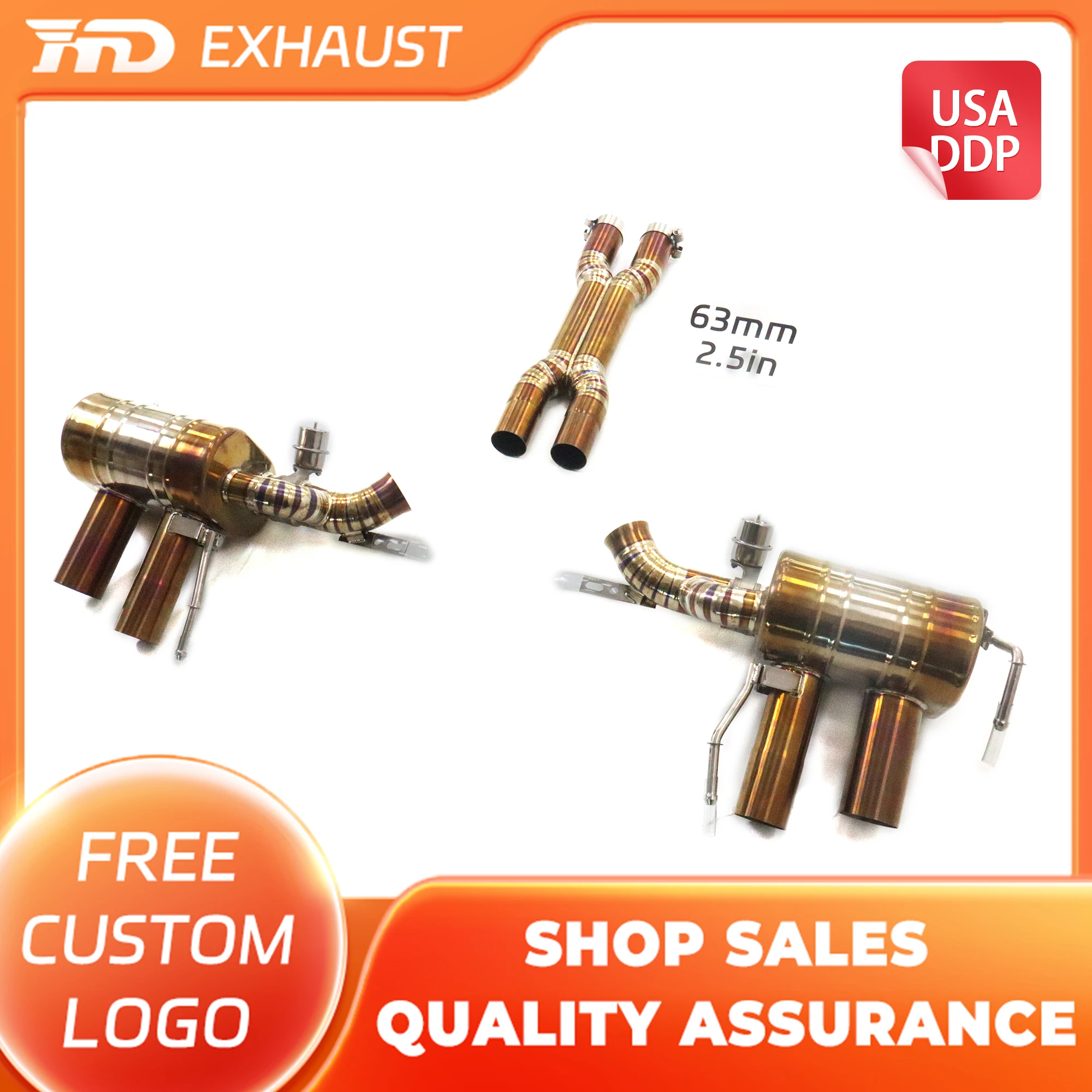 

HMD Hot Sales TC4 X-Pipe Catback Exhaust for Ferrari GTC4 LUSSO V12 6.3L With Pneumatic Valves Exhaust Easy Installation