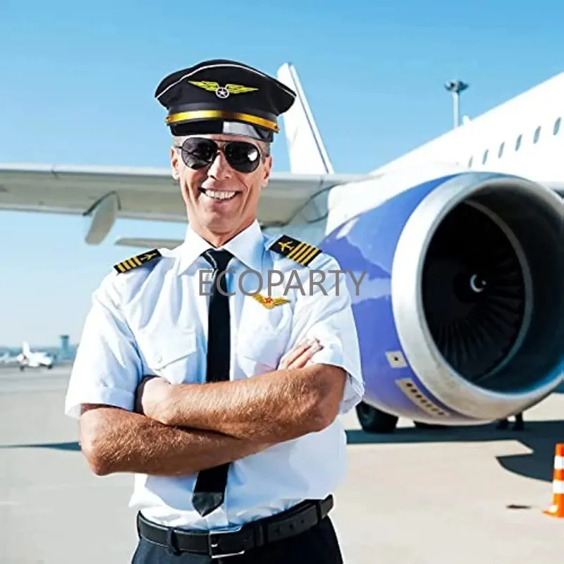 Airline Pilot Captain Costume Kit Pilot Dress up Accessory Set with Aviator Sunglasses  cosplay accessories