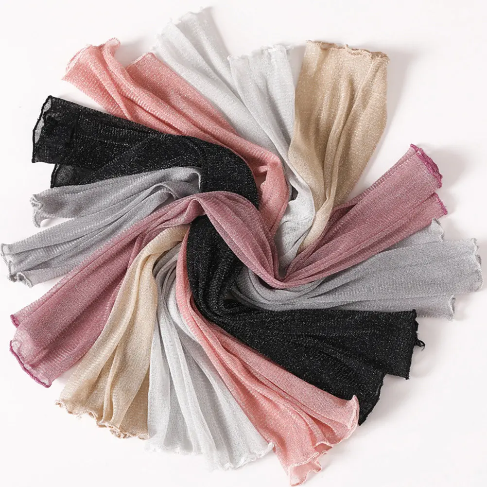 4Pairs Sunproof Sleeve Gauze Oversleeves Summer Half Finger Lace Arm Cover Soft Breathable Sunscreen for Woman Outdoor Use
