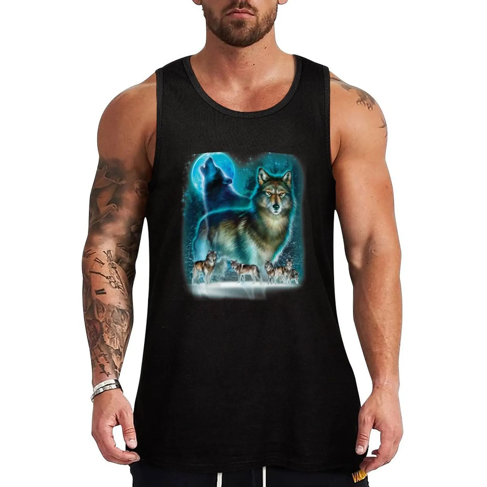 

Wolf Howling in Moonlight Tank Top Sweat Resistant Tank Top Moisture Wicking Gym Wear