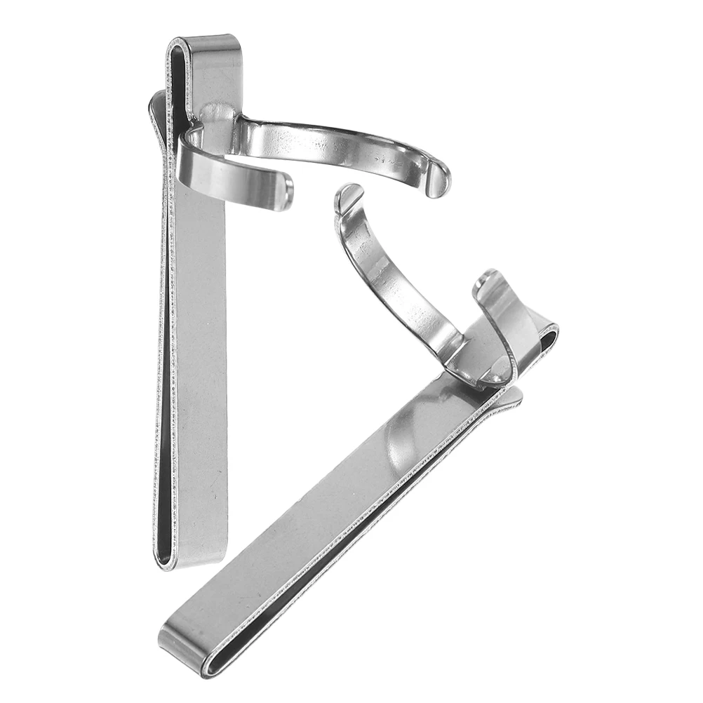 

2 PCS Belt Flashlight Metal Clamp Duty Holder for Keepers Waist Clips Silver Accessories