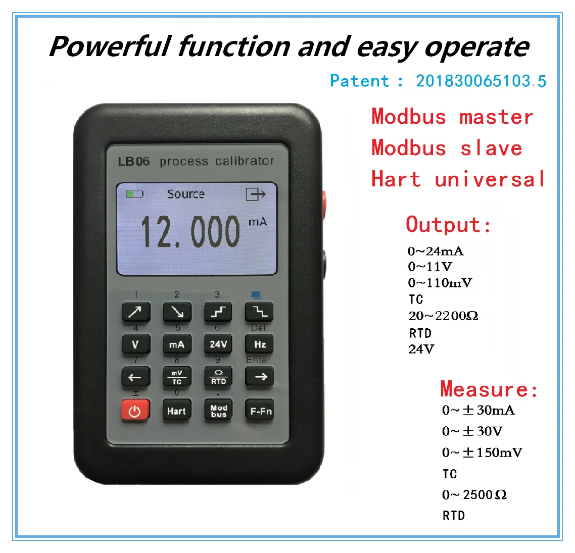 New Version LB06 Hart Modbus 4~20mA/0~10V Process Calibrator Current Signal Generator Source